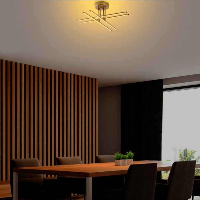 Opviq Lámpara de Araña 13664 Dorada Metal 61 cm Ancho Elegante Glamour para Salón Comedor Dormitorio